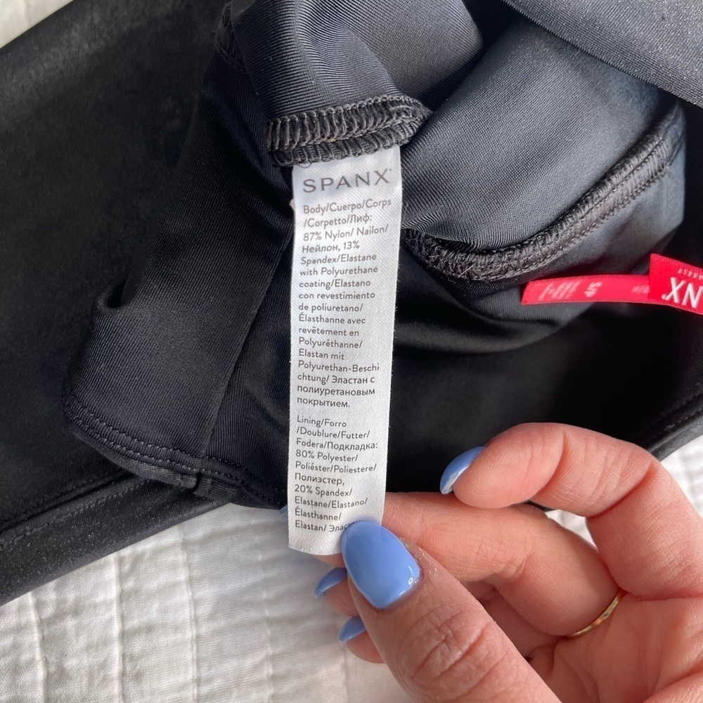 Spanx Faux Leather Leggings Black Size S #0294 - Picture 13 of 16